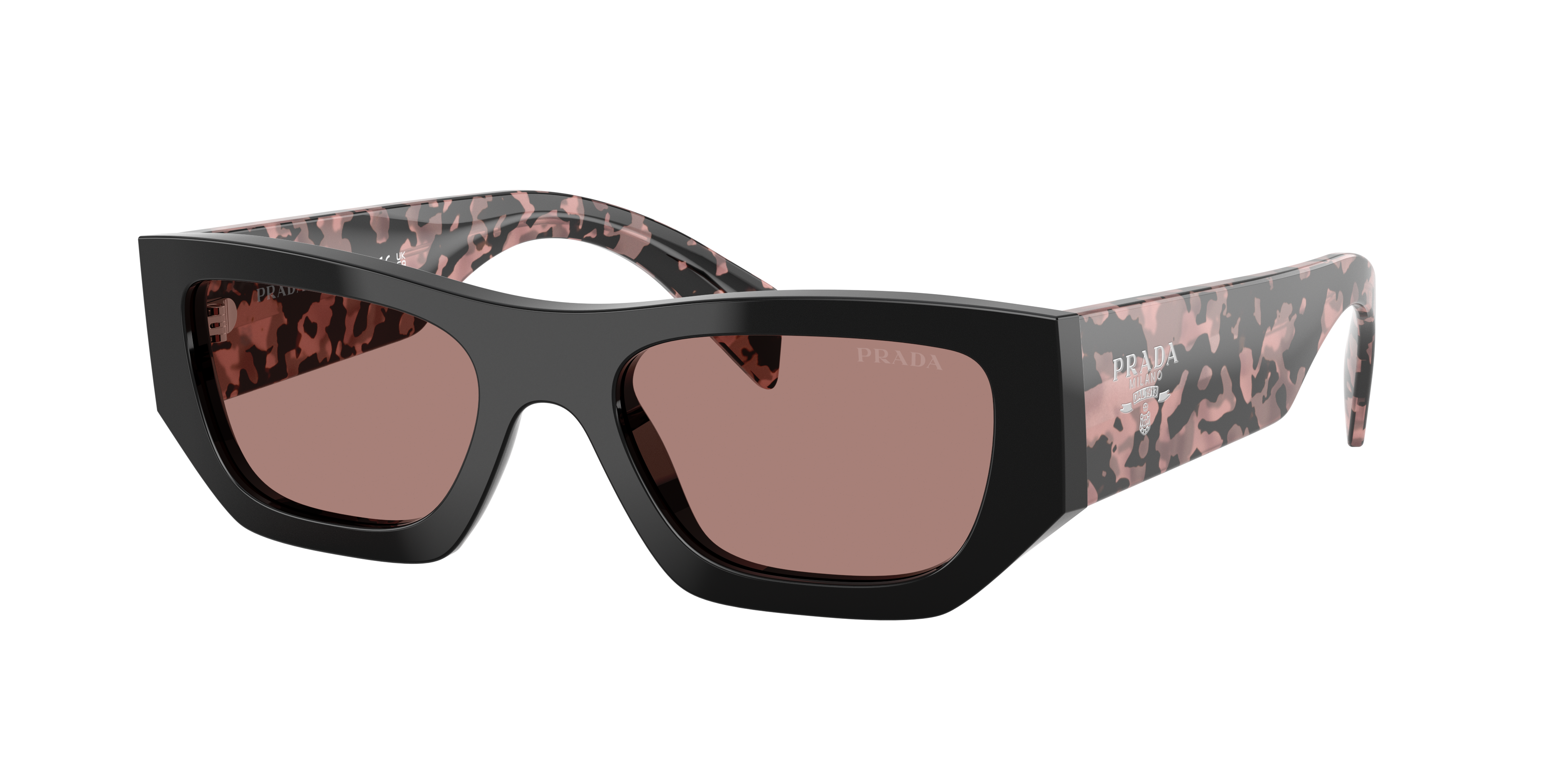 Prada Light Brown Rectangular Ladies Sunglasses Pr A01s 13p60b 53 In Light Brown