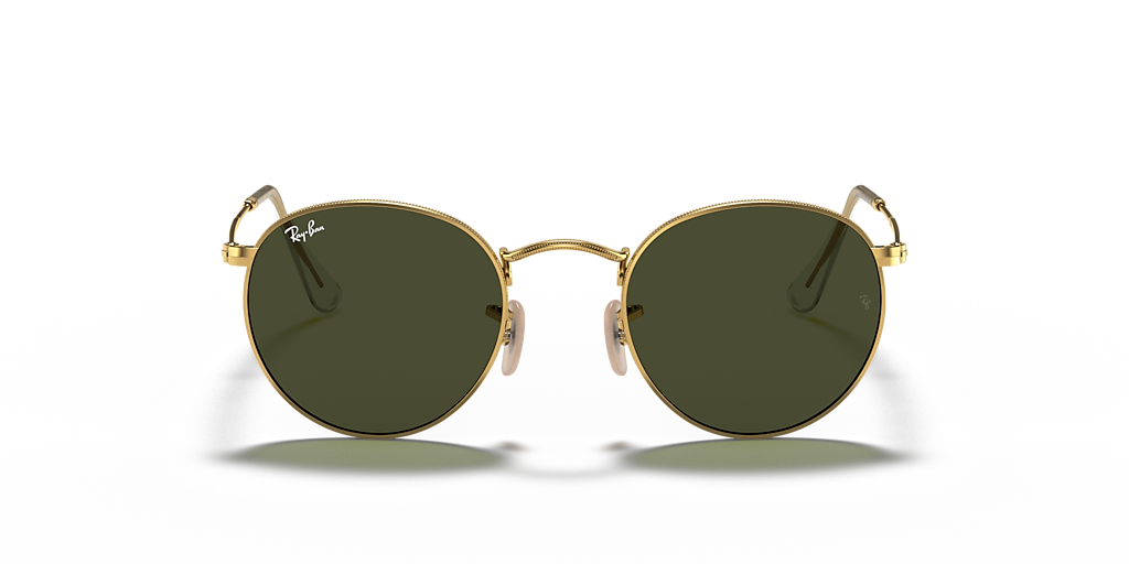 小物 Ray-Ban rb3447 Ray-Ban RB3447 Round Metal L (53 - 21) with Green lenses and