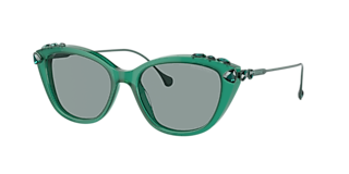 Swarovski SK7003 M (57 - 18) com Lentes Verde e Armação Ouro