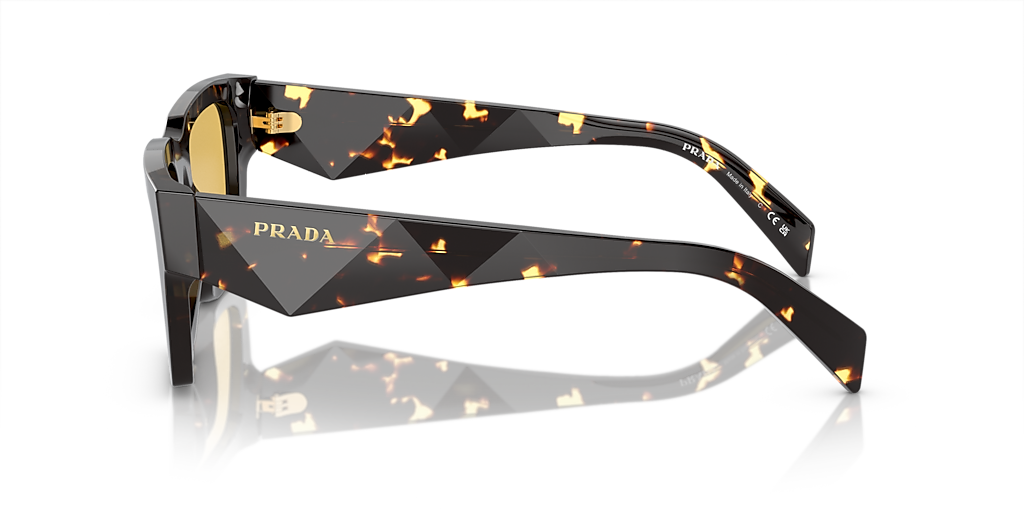 PRADA PR A06S Tortoise Black Malt - Men Luxury Sunglasses, Yellow Lens