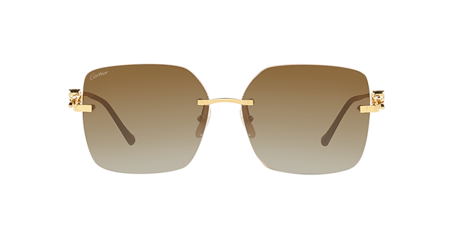 Cartier CT0359S 60 Grey & Gold Sunglasses | Sunglass Hut Australia