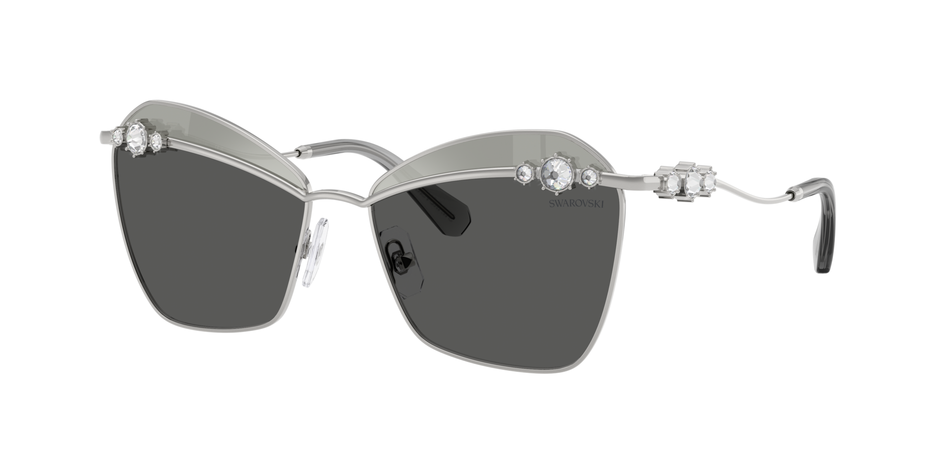 Swarovski Woman Sunglass SK7040 -  Frame color: Silver, Lens color: Grey Tampo Swarovski Gold
