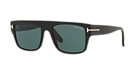 TOM FORD FT0907 Black Shiny - Men Luxury Sunglasses, Blue Lens