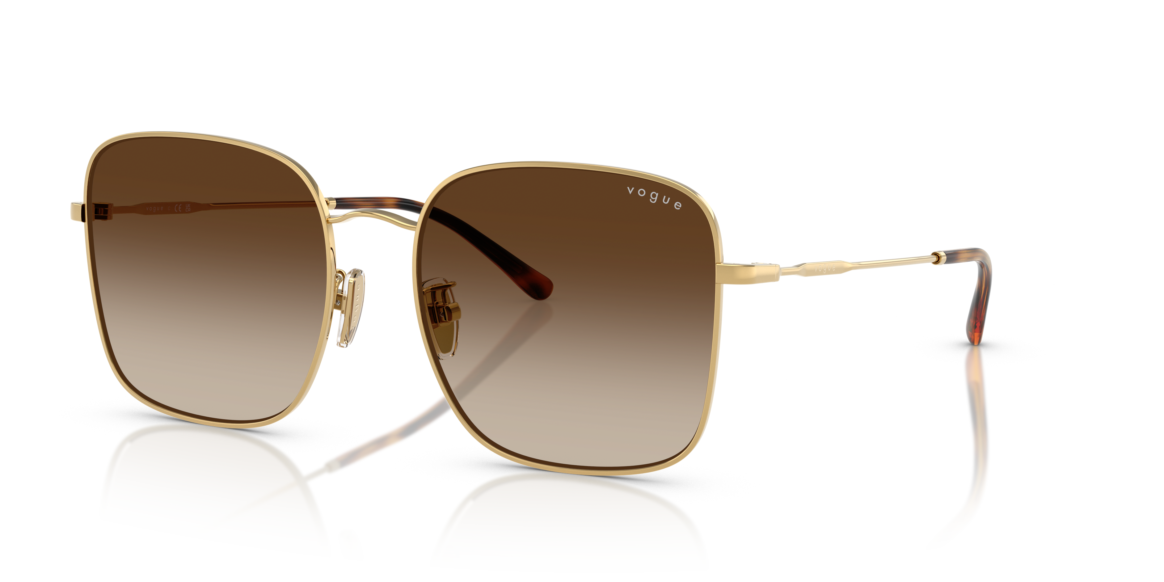 Vogue Eyewear VO4327SD 57 Gradient Brown & Gold Sunglasses Sunglass