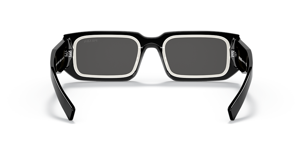 PRADA PR 06YSF Black/White - Men Luxury Sunglasses, Dark Grey Lens