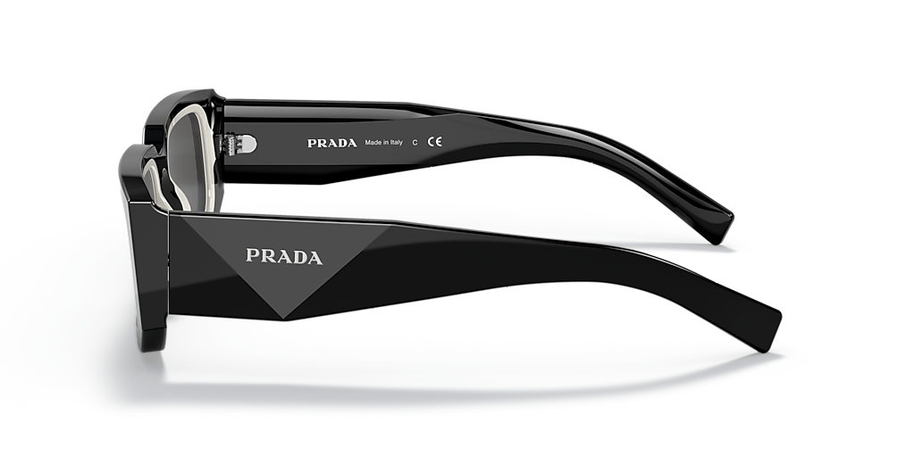 PRADA PR 06YSF Black/White - Men Luxury Sunglasses, Dark Grey Lens