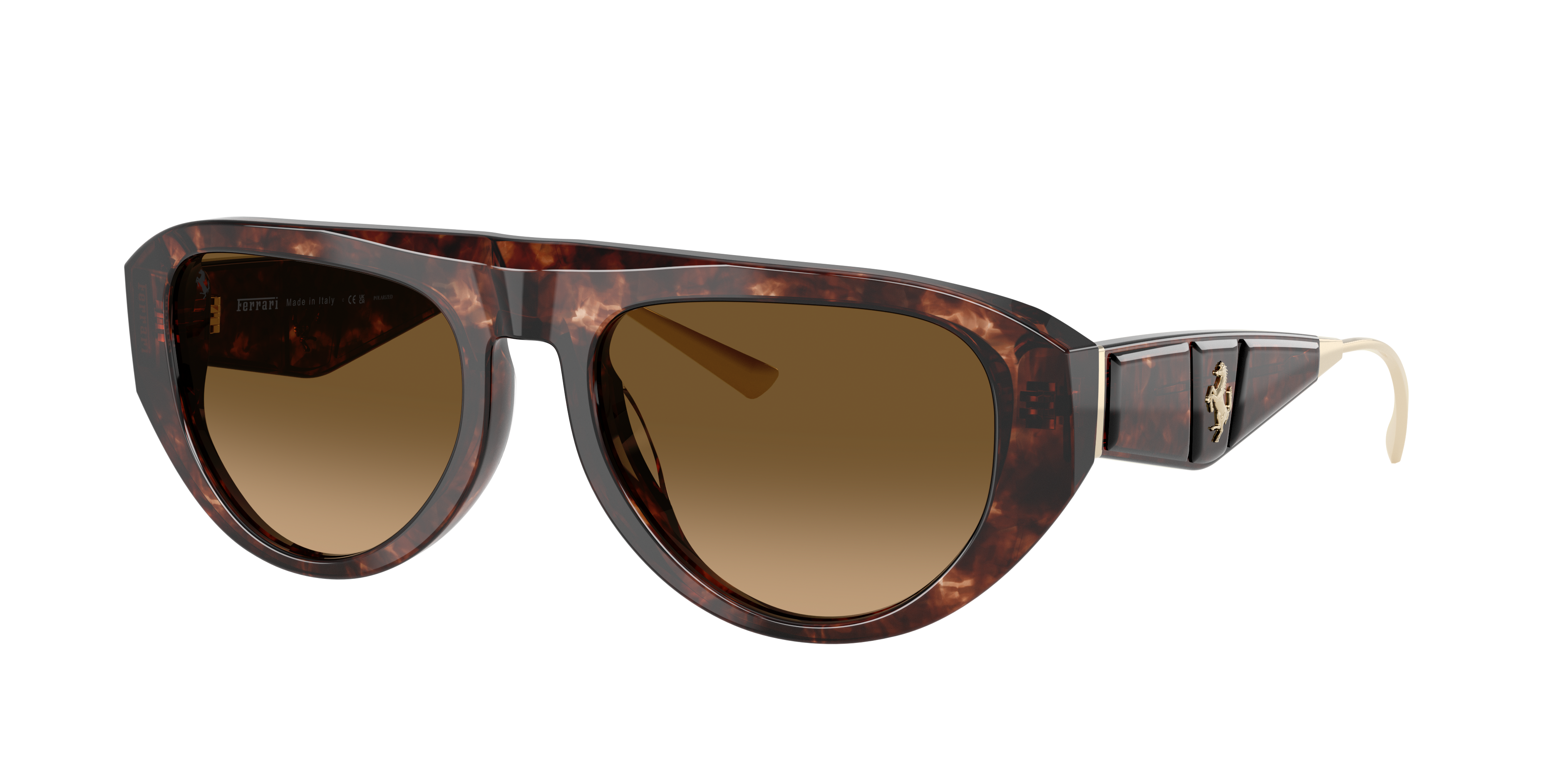 Ferrari Unisex Sunglass FH2012U -  Frame color: Havana Caramel, Lens color: Gradient Brown Polarized