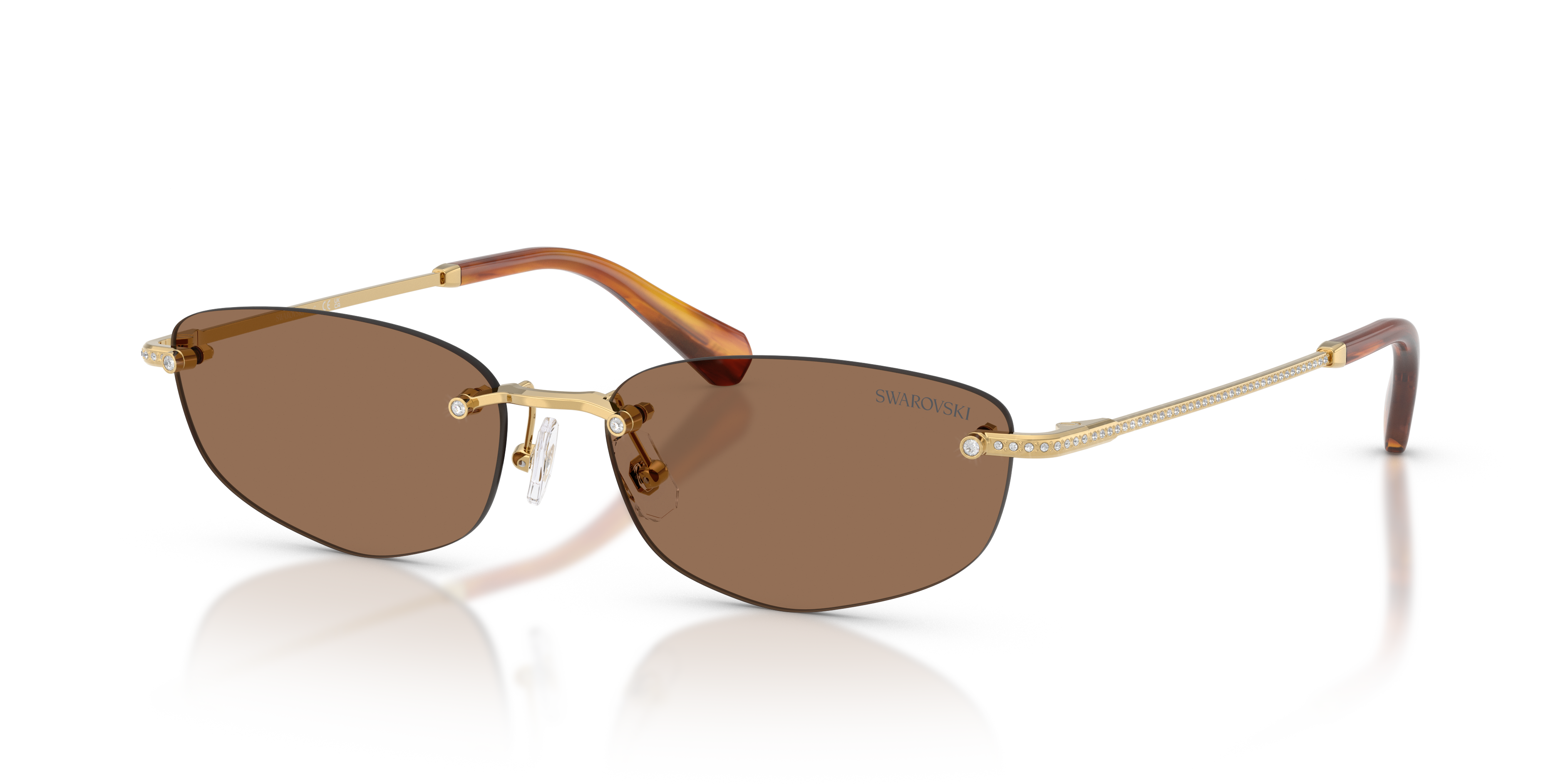 Swarovski SK7045D XL (57 - 16) with Brown lenses and Gold frame