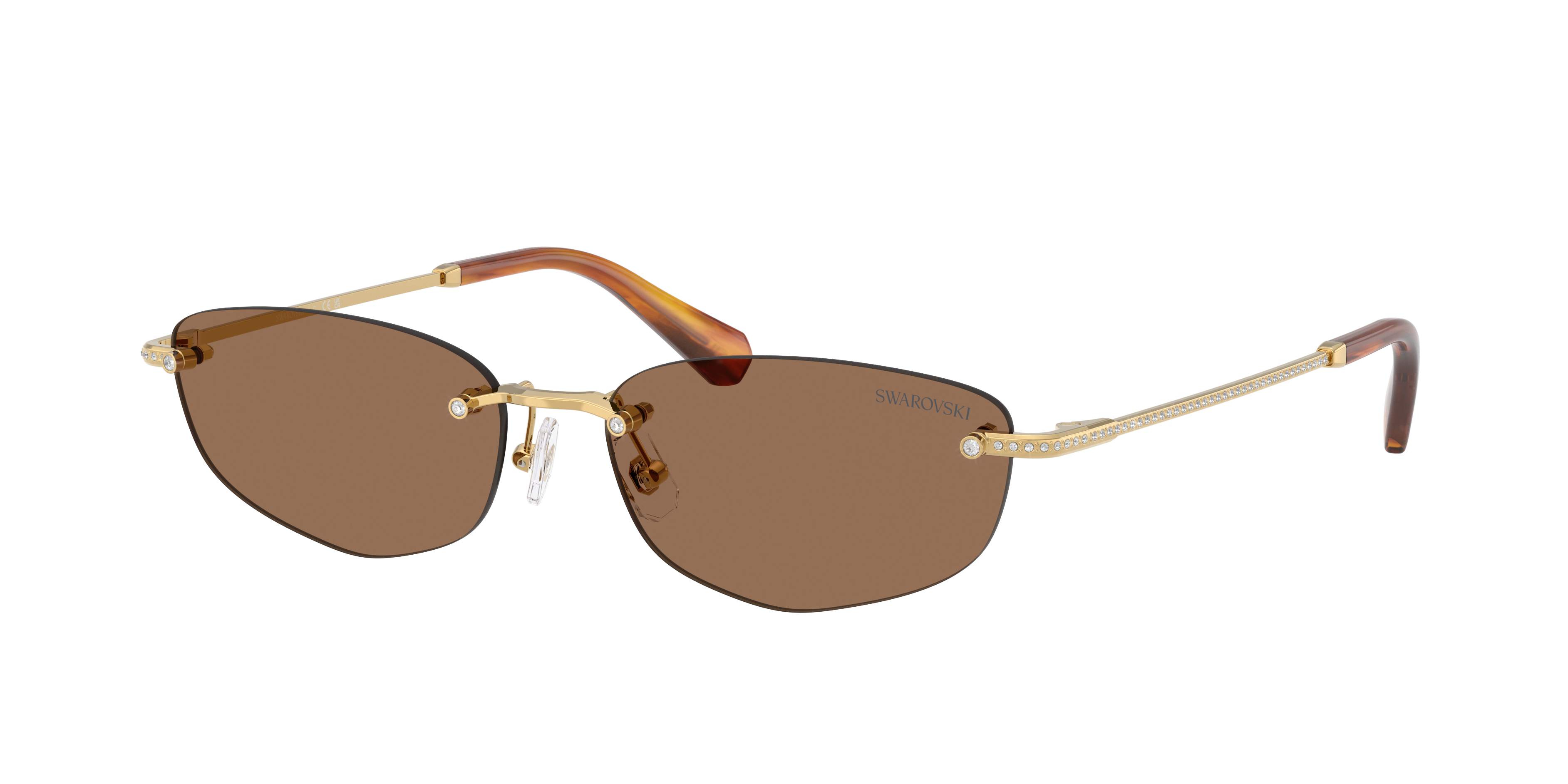 Swarovski Woman Sunglass SK7045D -  Frame color: Gold, Lens color: Dark Brown