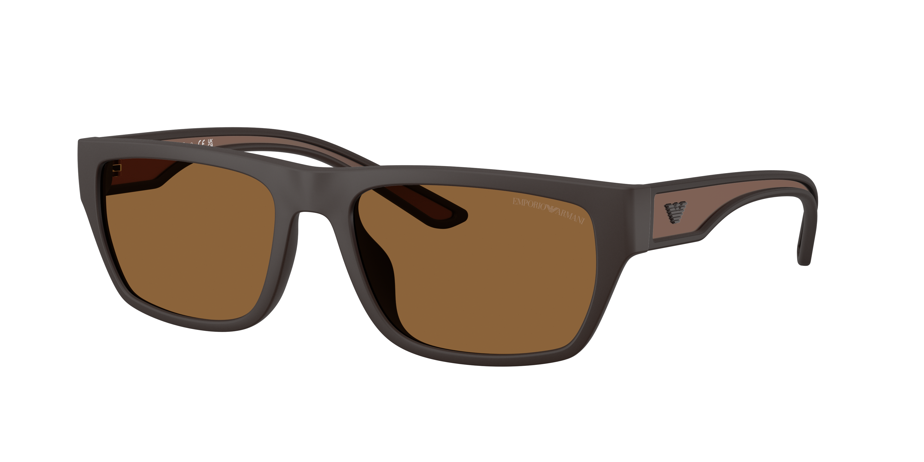 Emporio Armani Man Sunglass EA4267U -  Frame color: Rubberised Matt Brown, Lens color: Brown