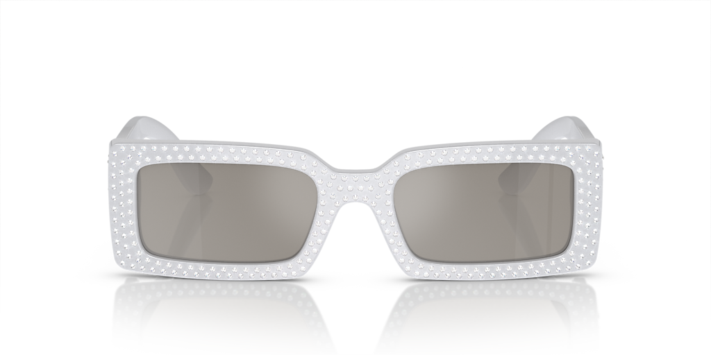 DOLCE&GABBANA DG4447B Light Grey - Women Luxury Sunglasses, Light Grey Mirror Silver Lens