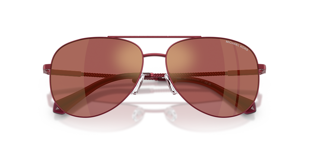 Michael Kors Gold Aviator Sunglasses with Red Lenses MK5007 HVAR Sunglasses - Michael Kors Authorized Retailer  main image 4