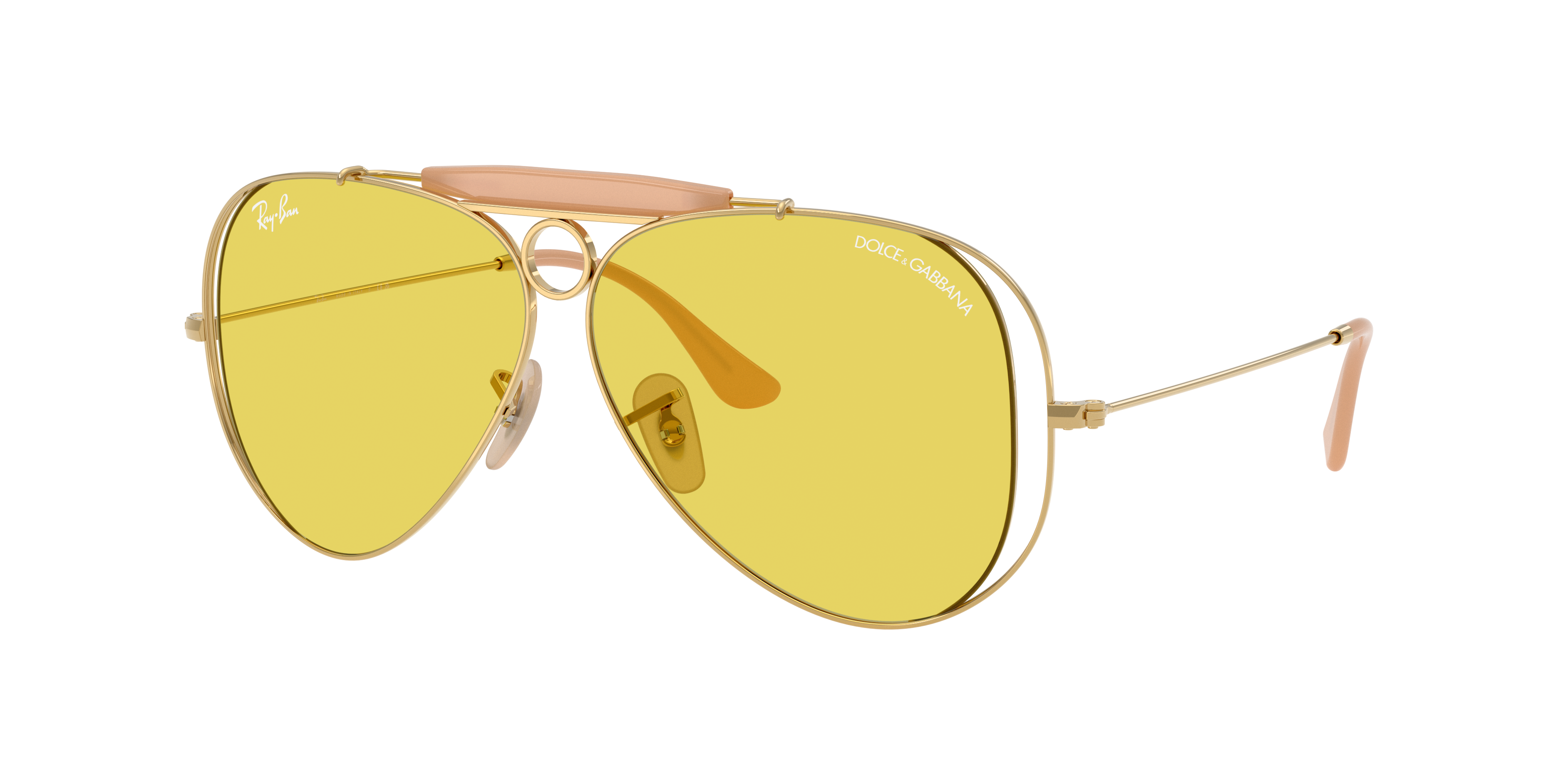 Ray-Ban Unisex Sunglass The Shooter By Dolce&Gabbana -  Frame color: Arista Gold, Lens color: Yellow