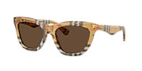 BURBERRY BE4435 Yellow Havana - Women Luxury Sunglasses, Dark Grey Polar Lens