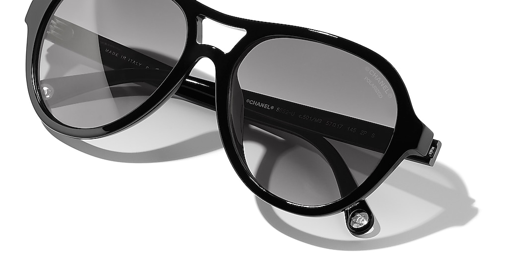 CHANEL シャネル ロゴ パイロット サングラス CH5552U Chanel Pilot Sunglasses CH5552U M (55 - 17) with Grey lenses