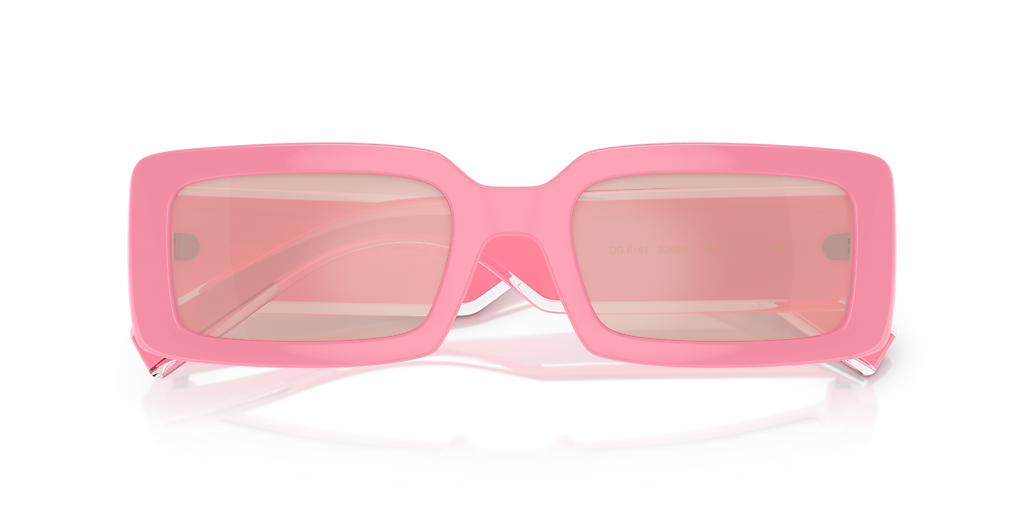 DOLCE&GABBANA DG6187 Pink - Women Luxury Sunglasses, Light Pink Mirror Silver Lens