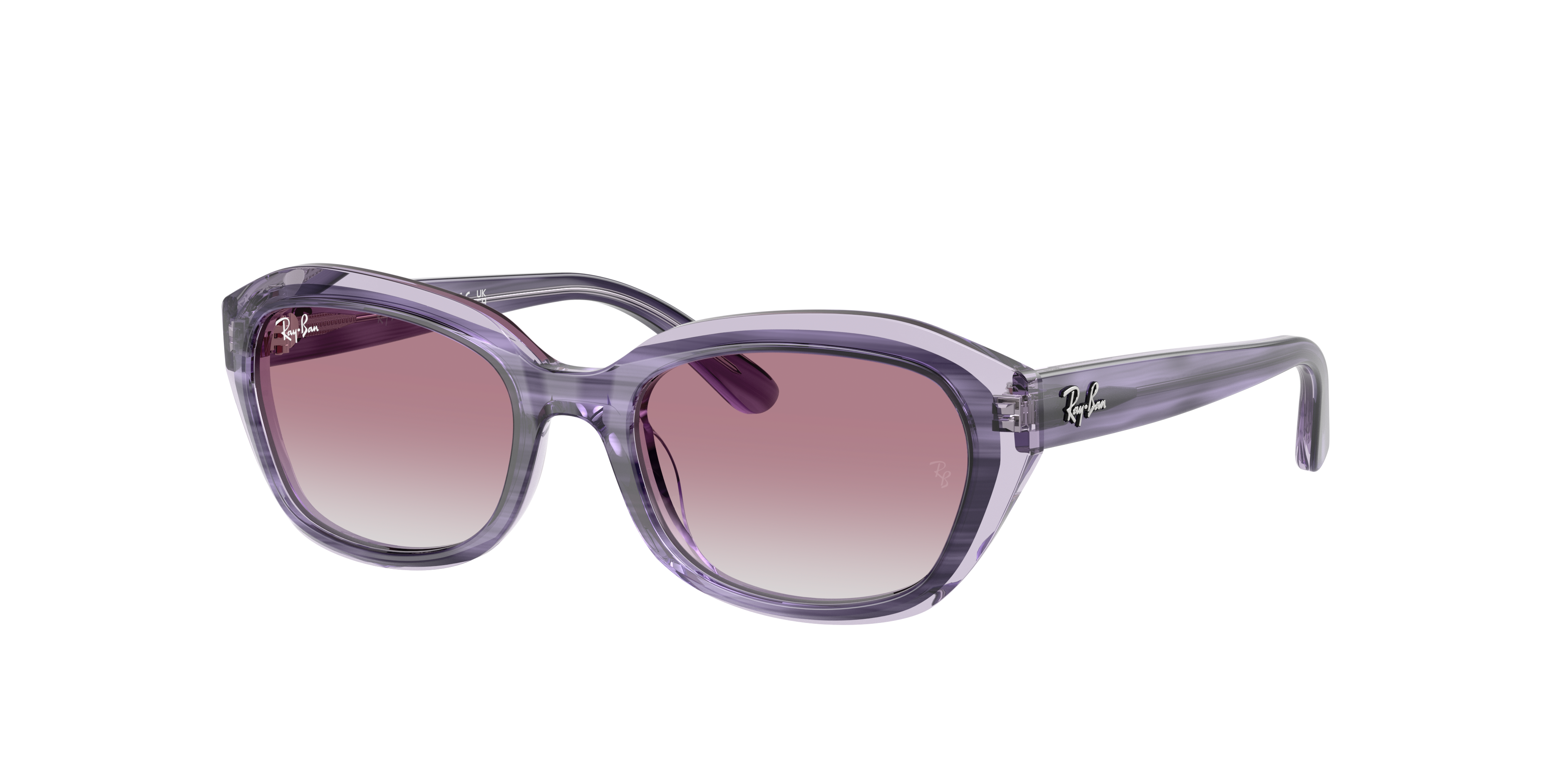 Ray-Ban Unisex Sunglass RB9081S Kids -  Frame color: Striped Violet On Transparent Violet, Lens color: Grey Gradient Violet