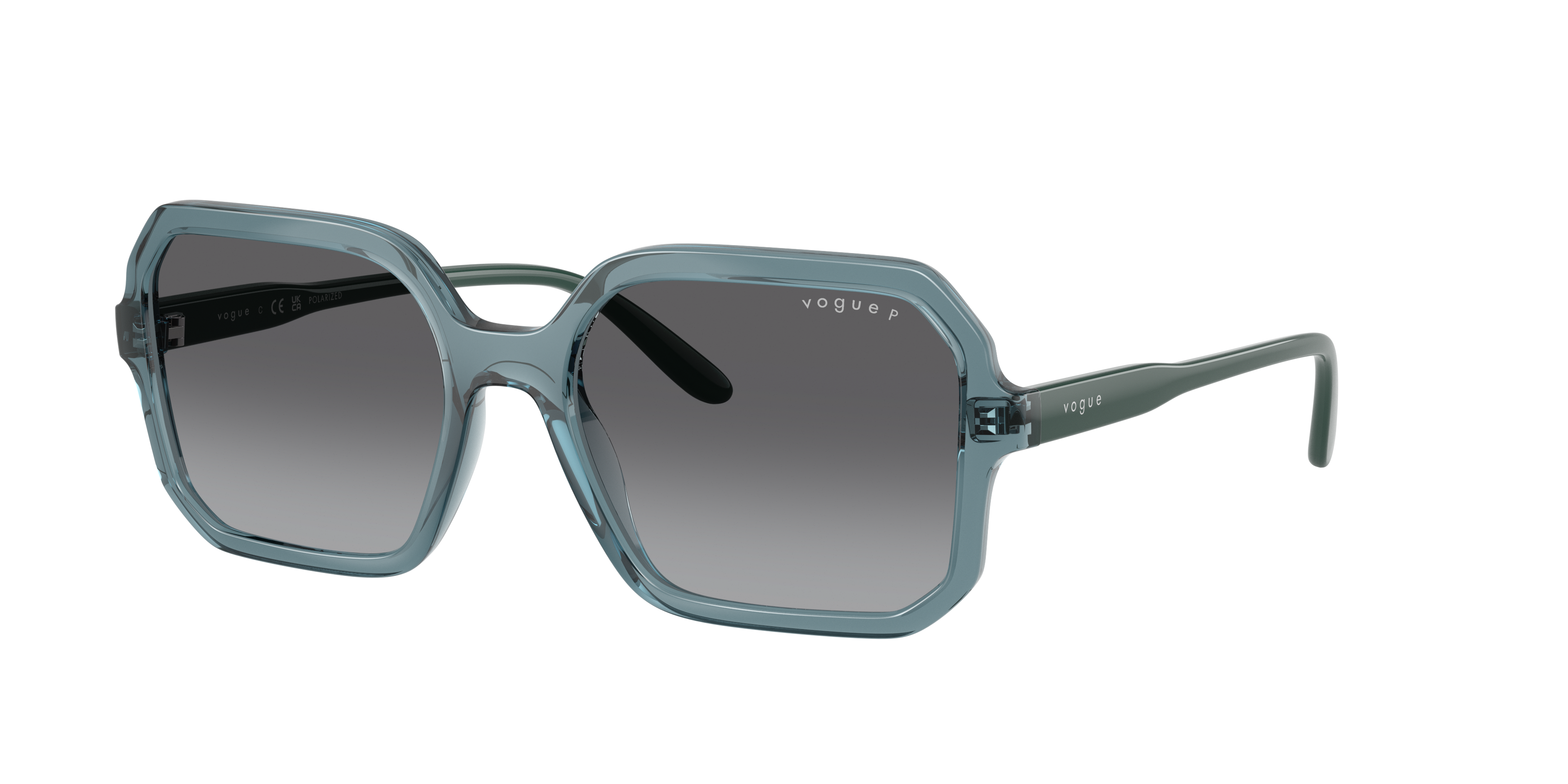 Vogue Eyewear Woman Sunglass VO5696S -  Frame color: Transparent Light Blue, Lens color: Gradient Grey Polarized