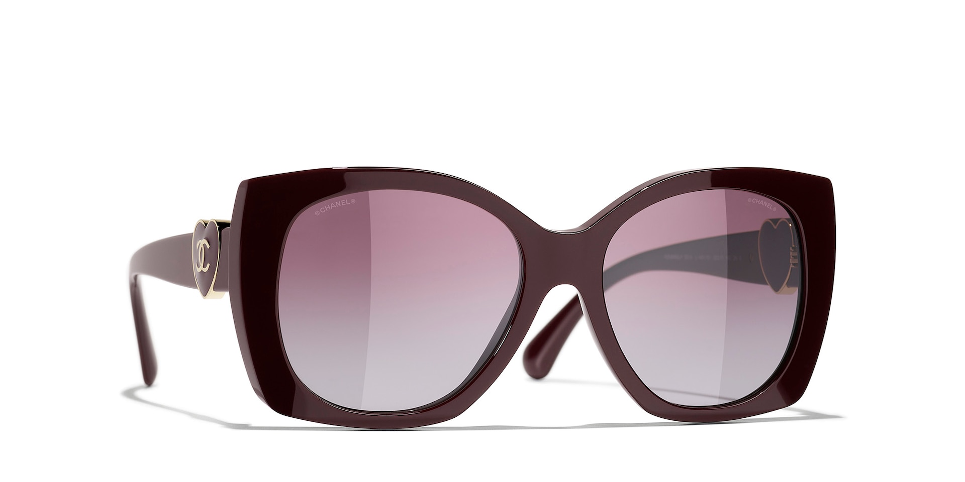 Chanel Woman Sunglass Square Sunglasses CH5519 -  Frame color: Burgundy, Lens color: Burgundy