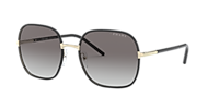 PRADA PR 67XS Pale Gold/Black - Women Luxury Sunglasses, Grey Gradient Lens