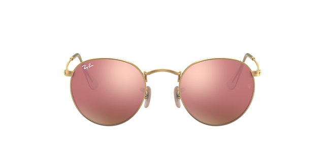Ray-Ban RB3447 Round Flash Lenses 53 Blue & Gold Polarized 