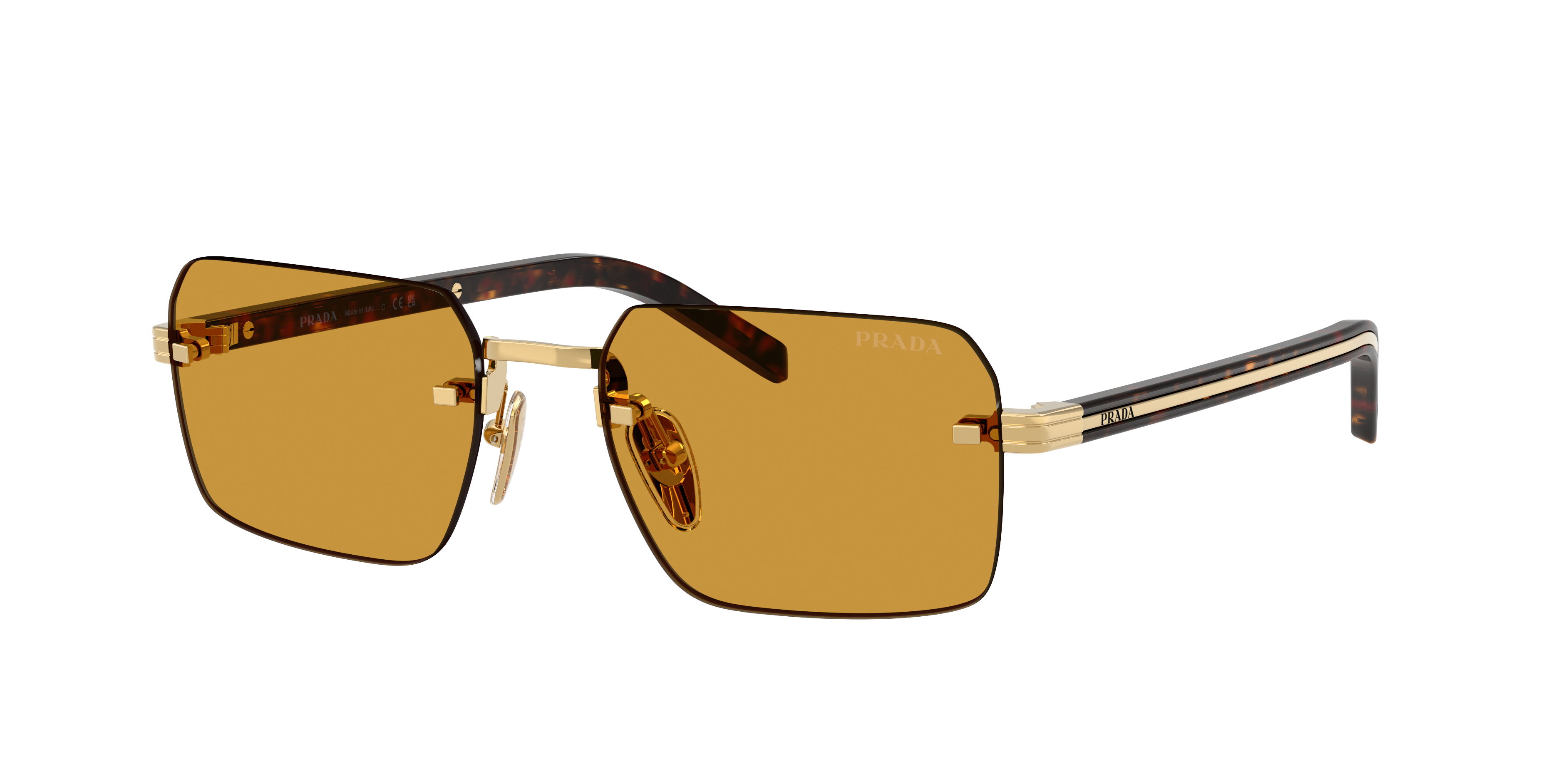 Prada PR D55S S (55 - 19) with Brown lenses and Gold frame