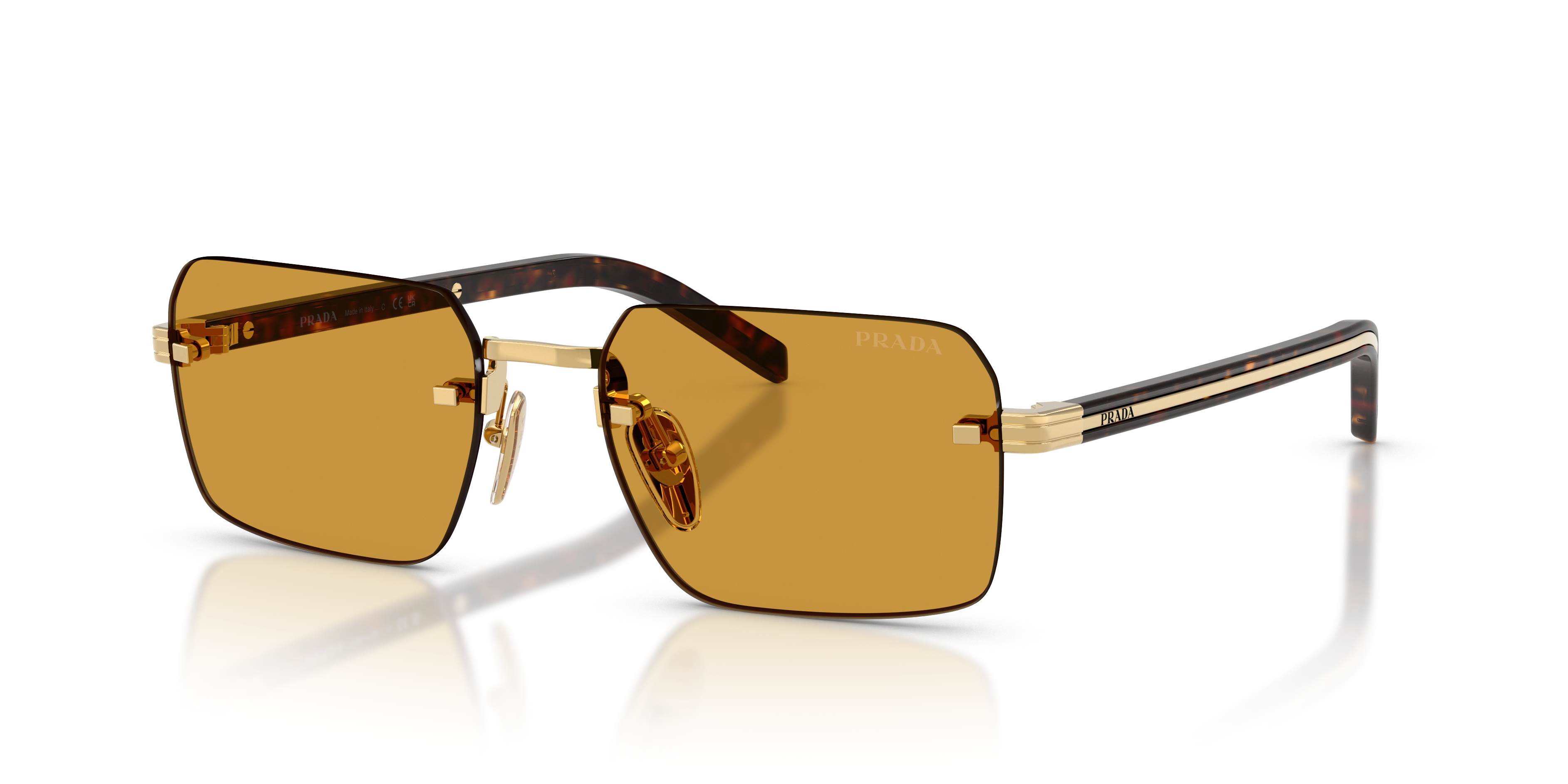 Prada PR D55S S (55 - 19) with Brown lenses and Gold frame