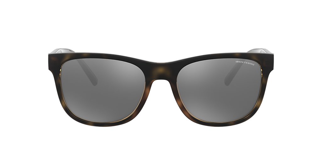 ARMANI EXCHANGE AX4103S Matte Havana - Men Sunglasses, Mirror Silver Polar Lens