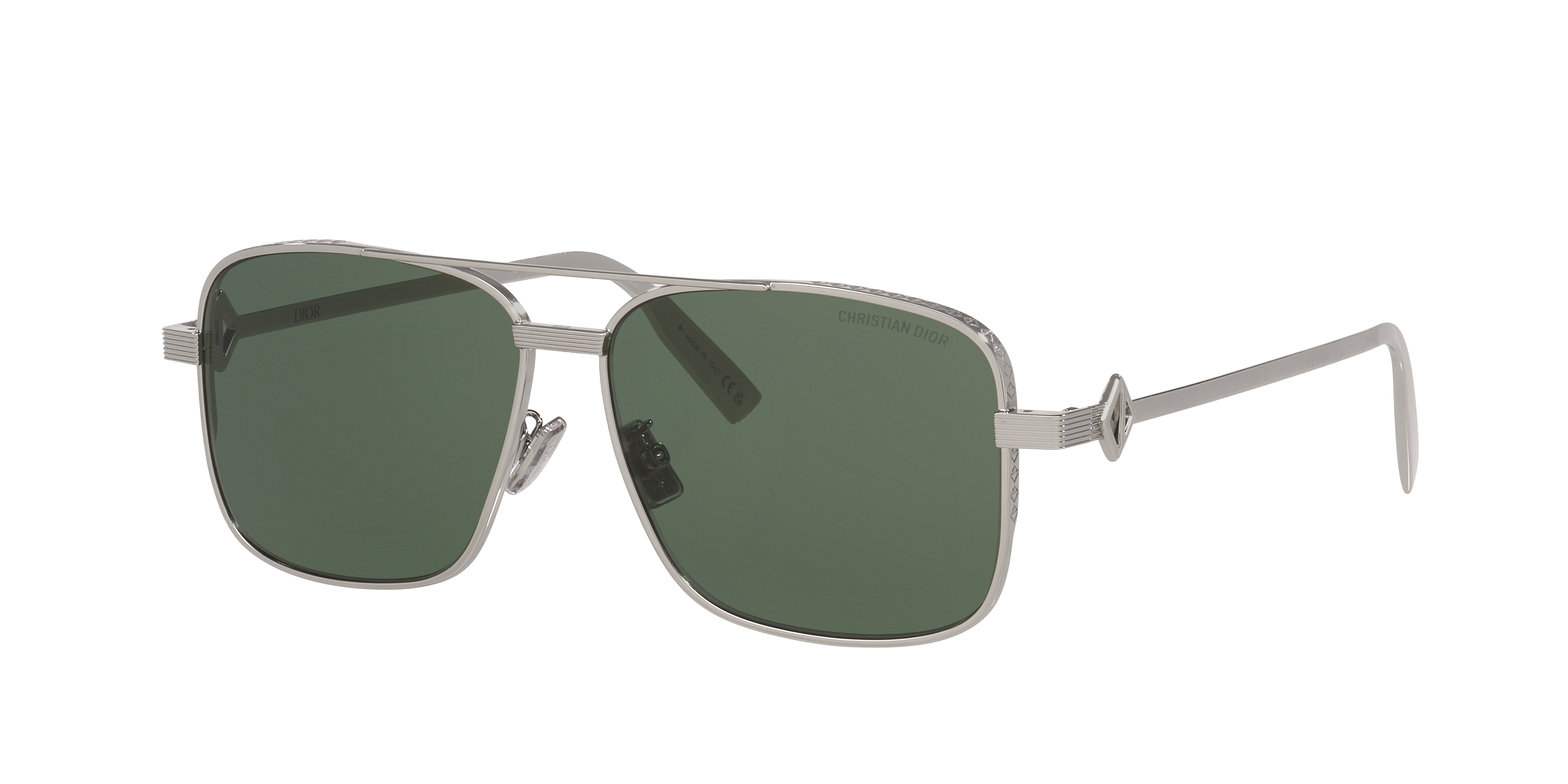 DIOR CD Diamond S9U M (58 - 13) with Green lenses and Silver frame