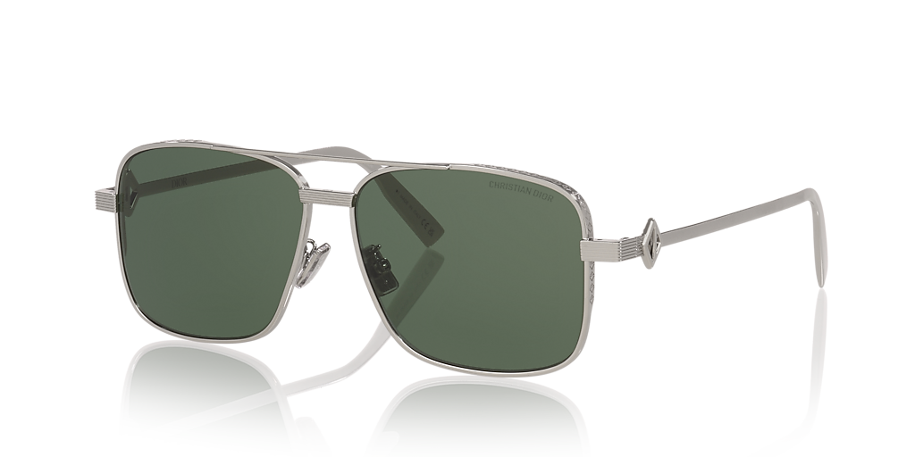 DIOR CD Diamond S9U M (58 - 13) with Green lenses and Silver frame