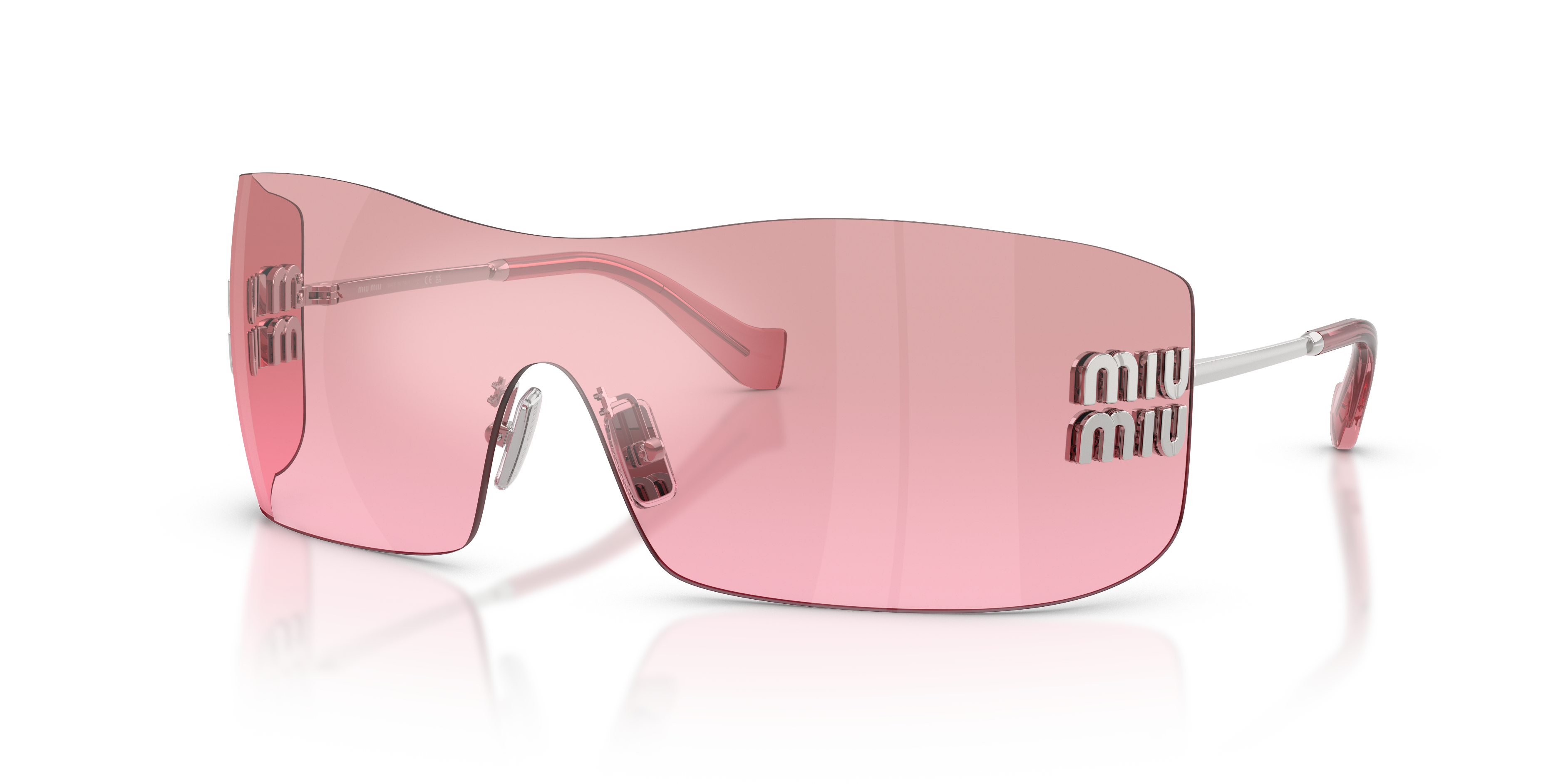 Miu Miu MU B53S L (0 - 144) with Pink lenses and Silver frame