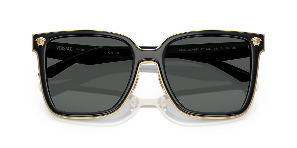VERSACE VE2278D Black - Women Luxury Sunglasses, Dark Grey Lens