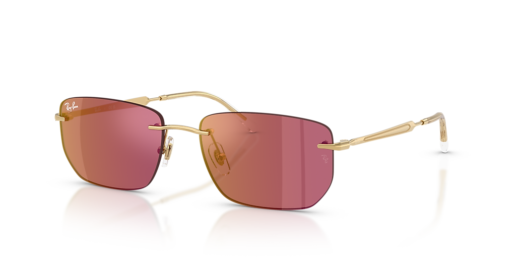 Ray-Ban RB3768 M (56 - 17) with Red lenses and Gold frame