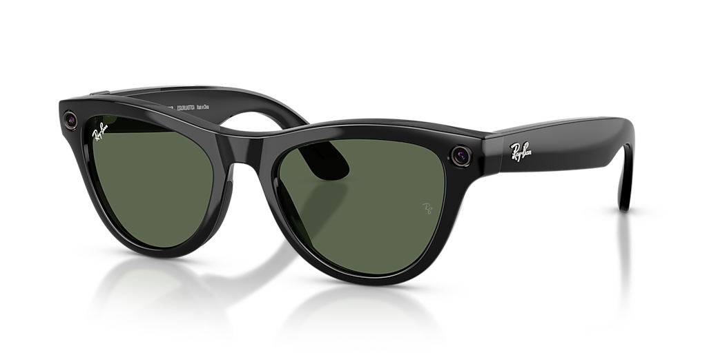 RW4014 Ray-Ban Meta Skyler Black - Unisex Sunglasses, G-15 Green Lens