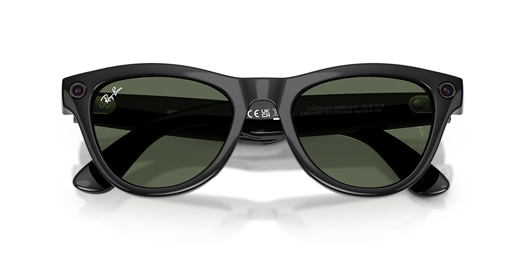 RW4014 Ray-Ban Meta Skyler Black - Unisex Sunglasses, G-15 Green Lens