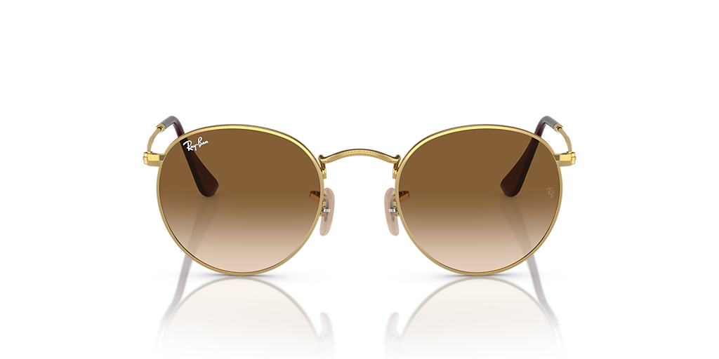 Ray-Ban RB3447 Round Metal L (53 - 21) with Brown lenses and Gold