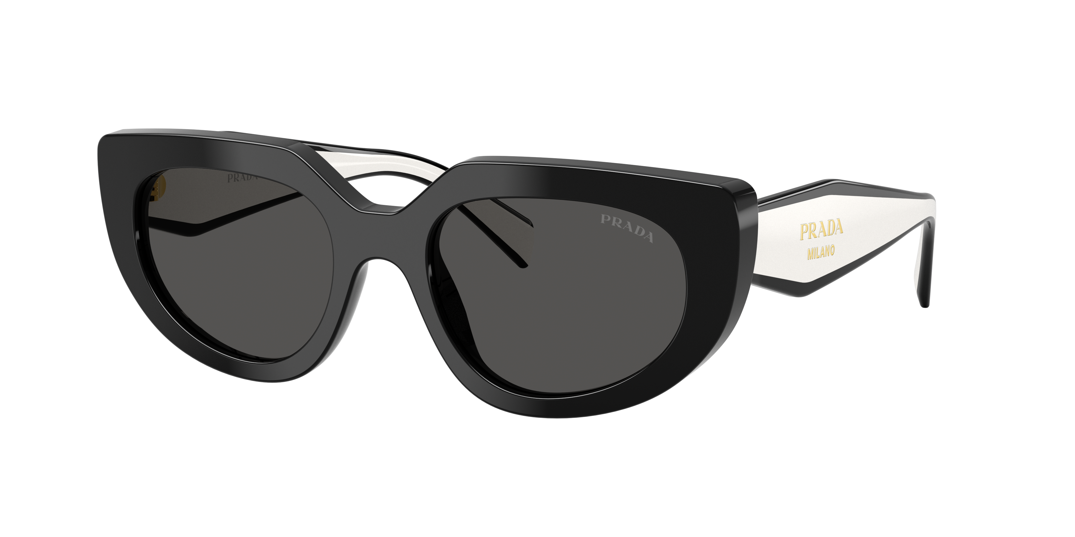 Prada PR D02S M (53 - 20) with Grey lenses and Black frame