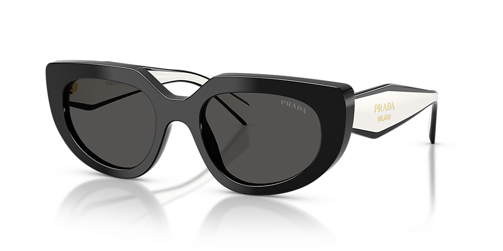 Prada PR D02S M (53 - 20) with Grey lenses and Black frame