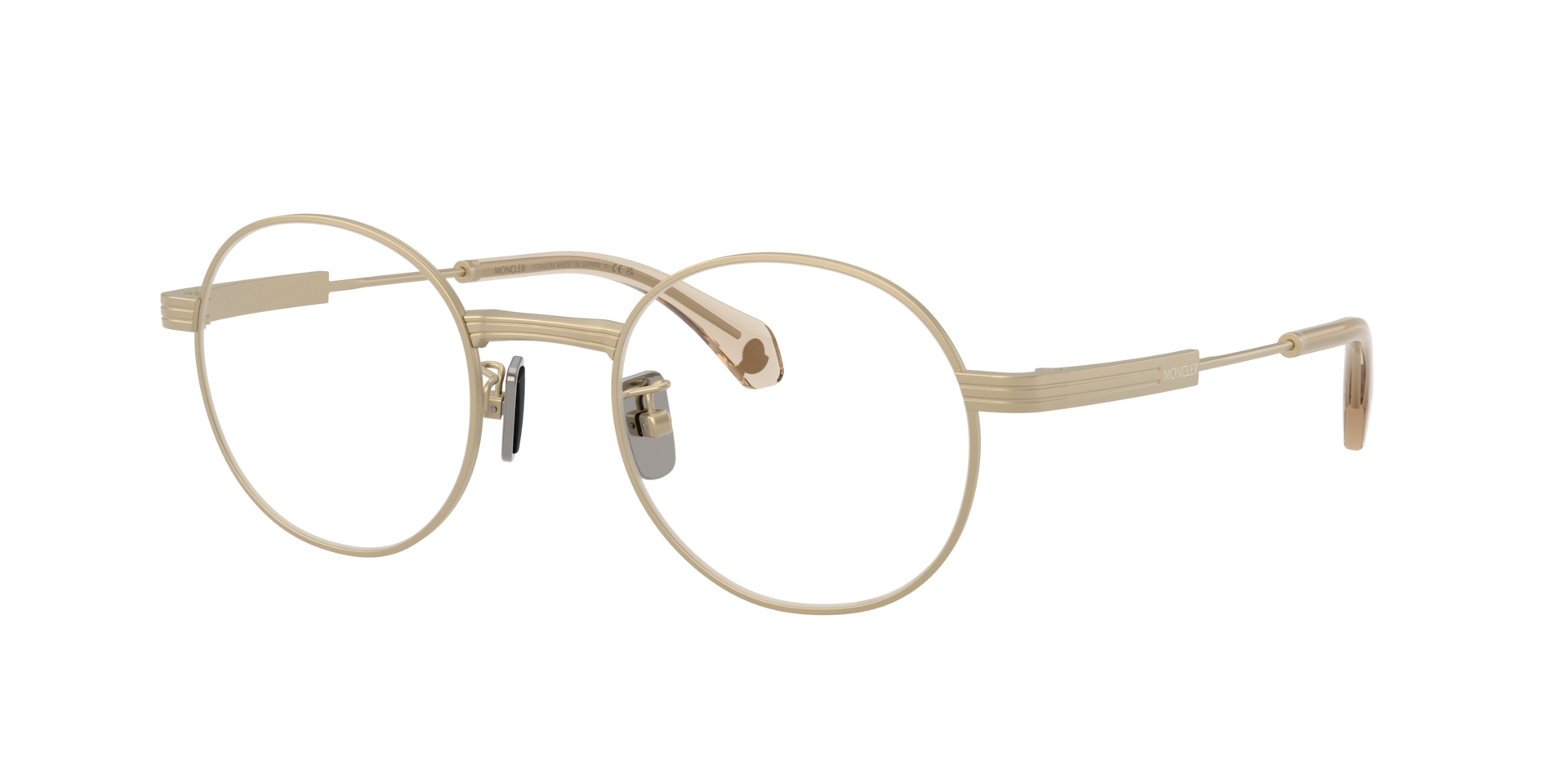 Moncler Unisex Sunglass ME4015T Suffuse -  Frame color: Matte Pale Gold, Lens color: Gradient Brown