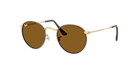 Ray-Ban Round Metal L (53 - 21) with Black lenses and Gold frame