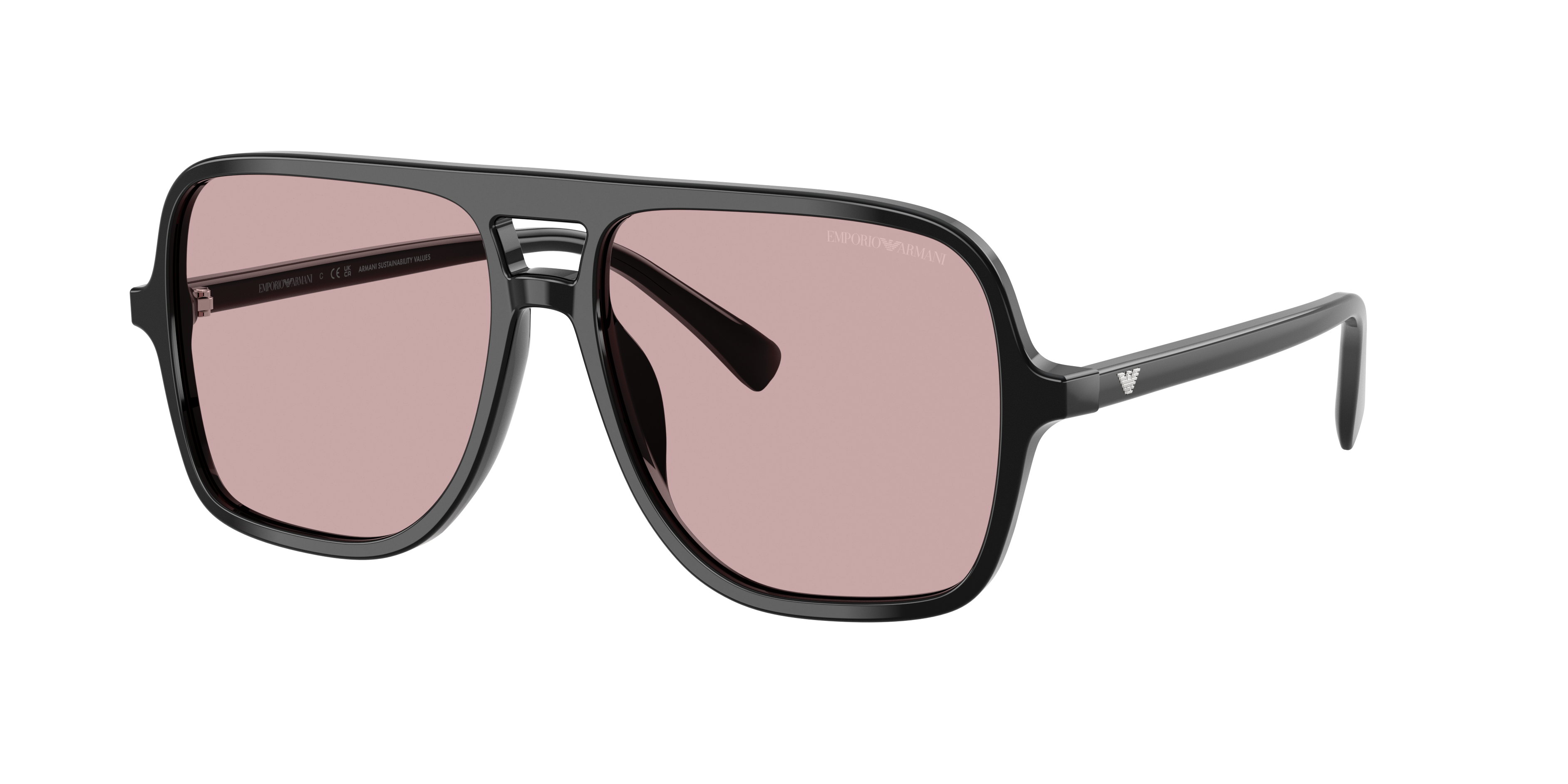 Emporio Armani Man Sunglass EA4252U -  Frame color: Shiny Black, Lens color: Pink