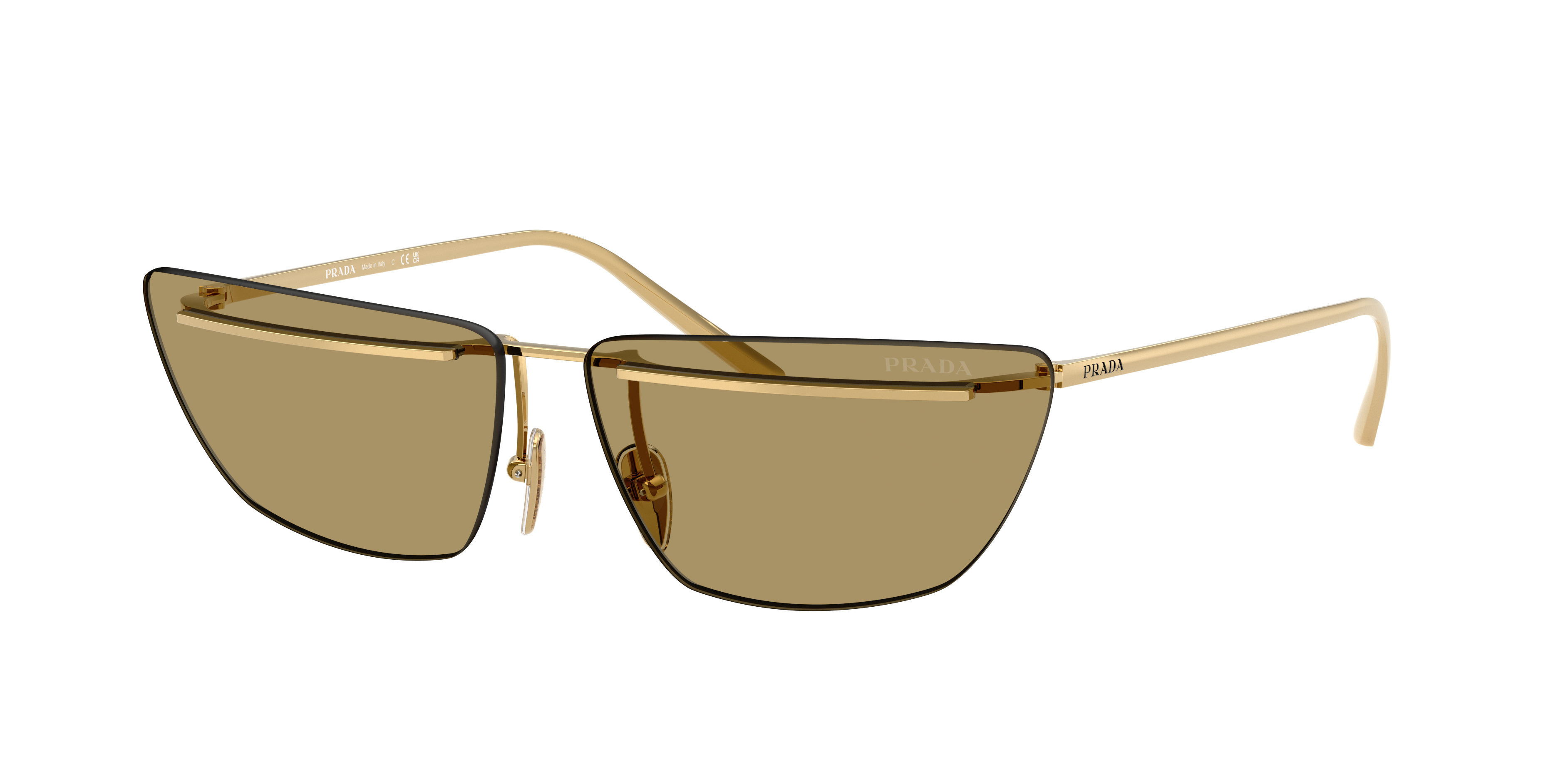 Prada Woman Sunglass PR C52S -  Frame color: Gold, Lens color: Green Olive