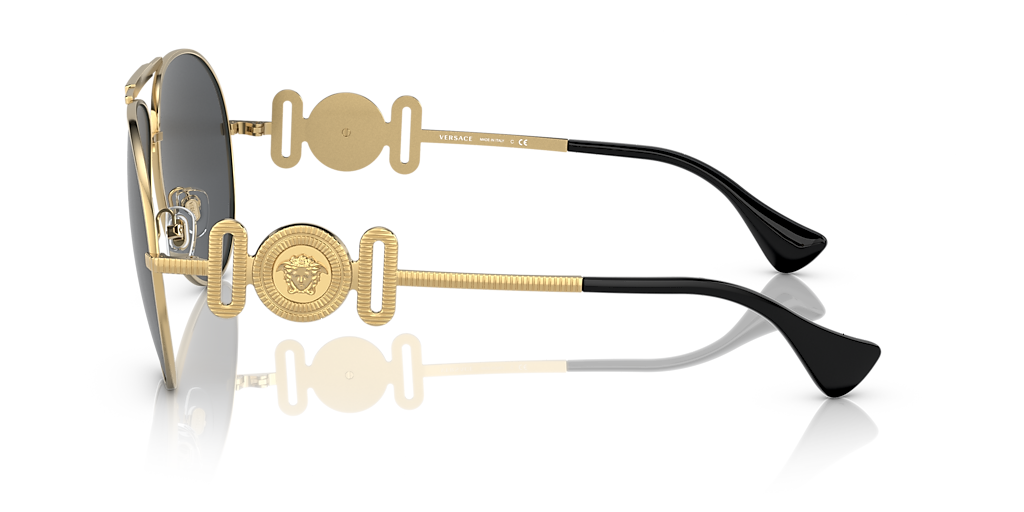 VERSACE VE2249 Gold - Unisex Luxury Sunglasses, Dark Grey Lens