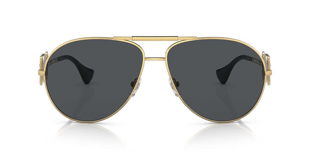 VERSACE VE2249 Gold - Unisex Luxury Sunglasses, Dark Grey Lens
