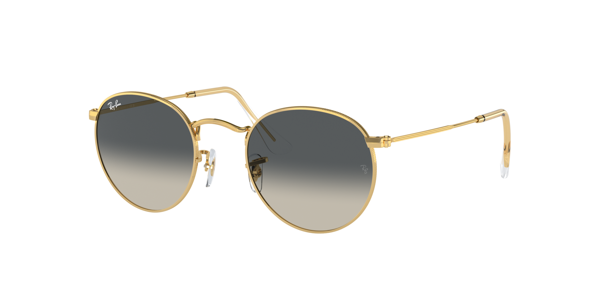 Ray-Ban Unisex Sunglass RB3447 Round Metal - Frame color: Gold, Lens color: Grey