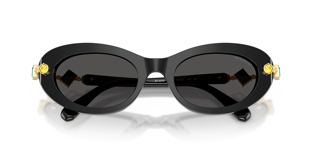 SWAROVSKI SK6042 Black - Women Sunglasses, Dark Grey Lens
