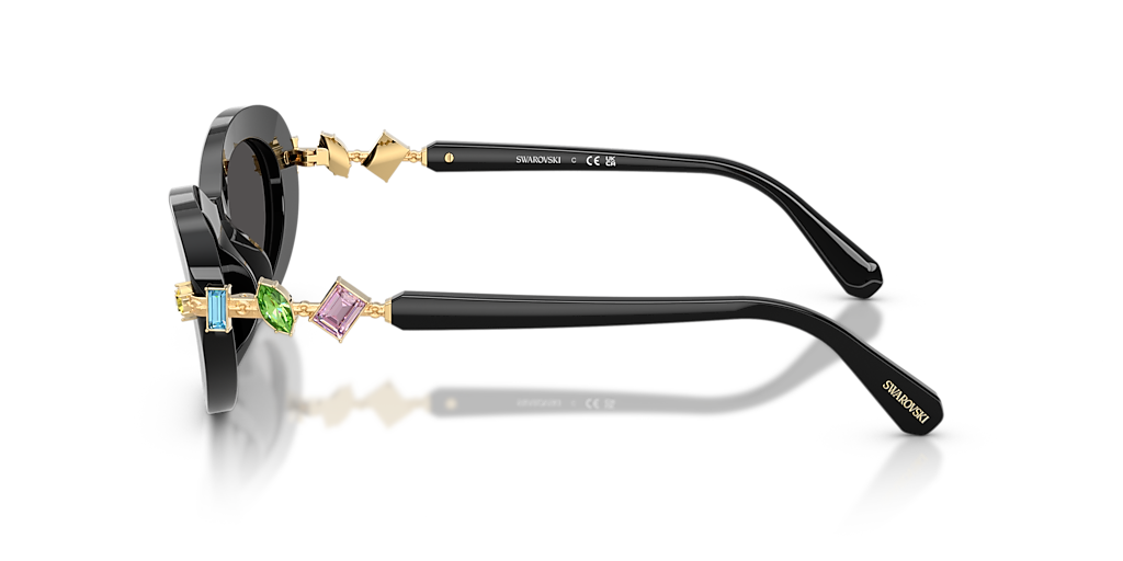 SWAROVSKI SK6042 Black - Women Sunglasses, Dark Grey Lens