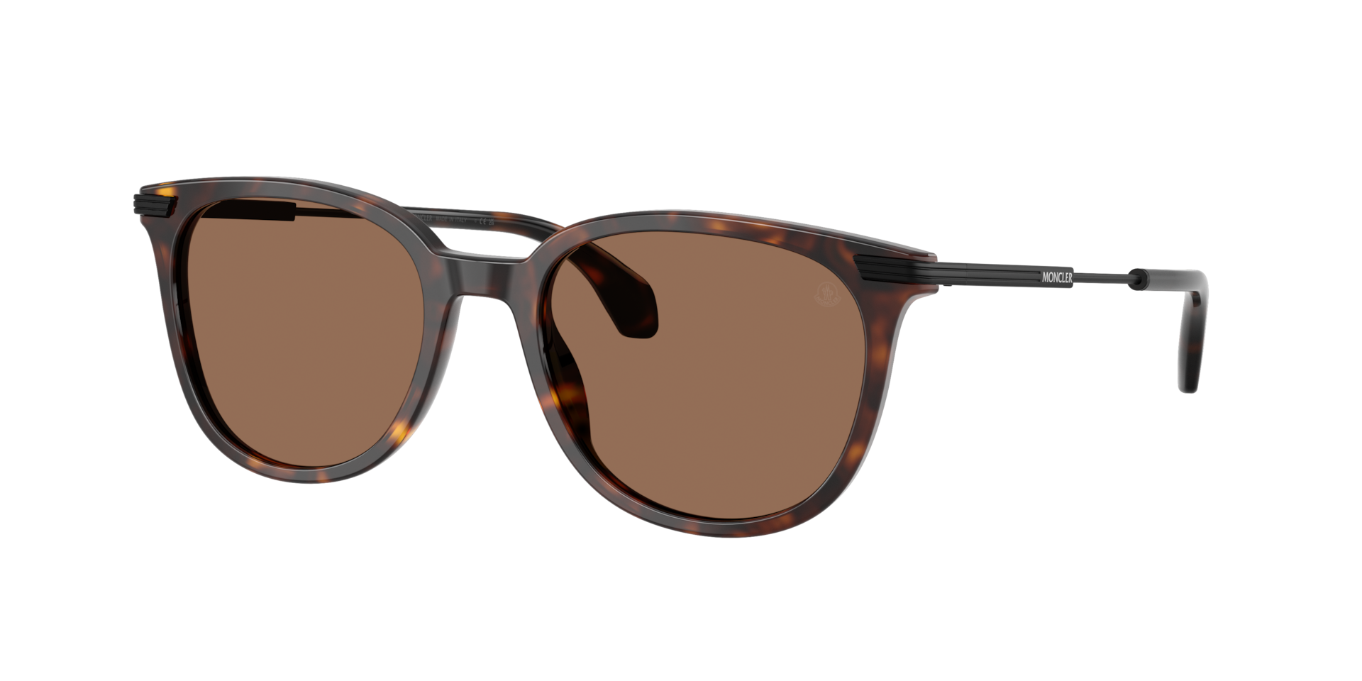 Moncler Unisex Sunglass ME6013 Korra -  Frame color: Shiny Havana, Lens color: Solid Brown