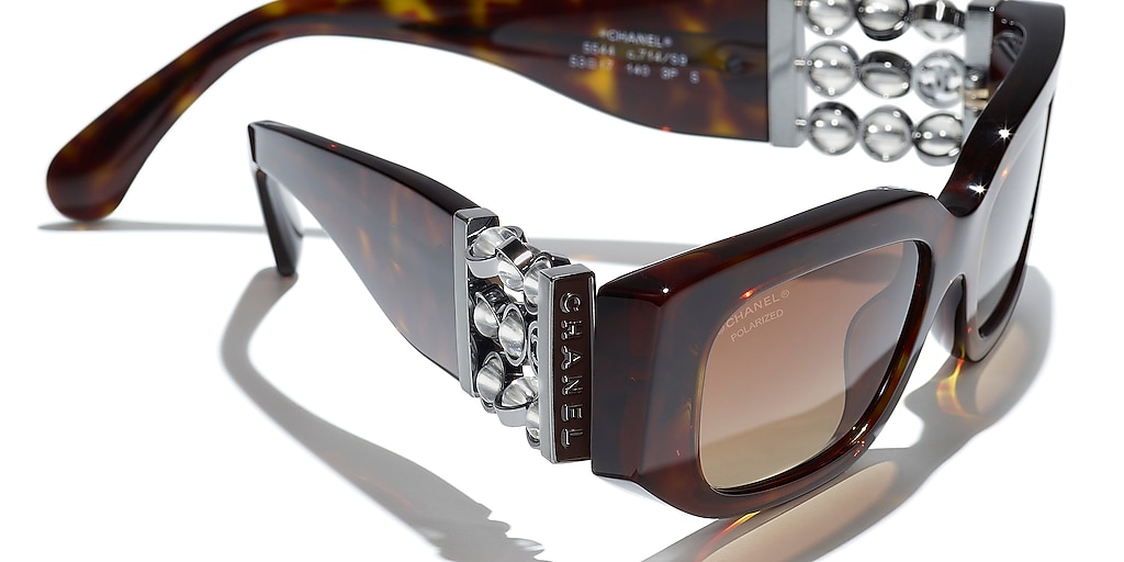 Chanel Rectangle Sunglasses CH5544 XS (53 - 17) with Brown lenses