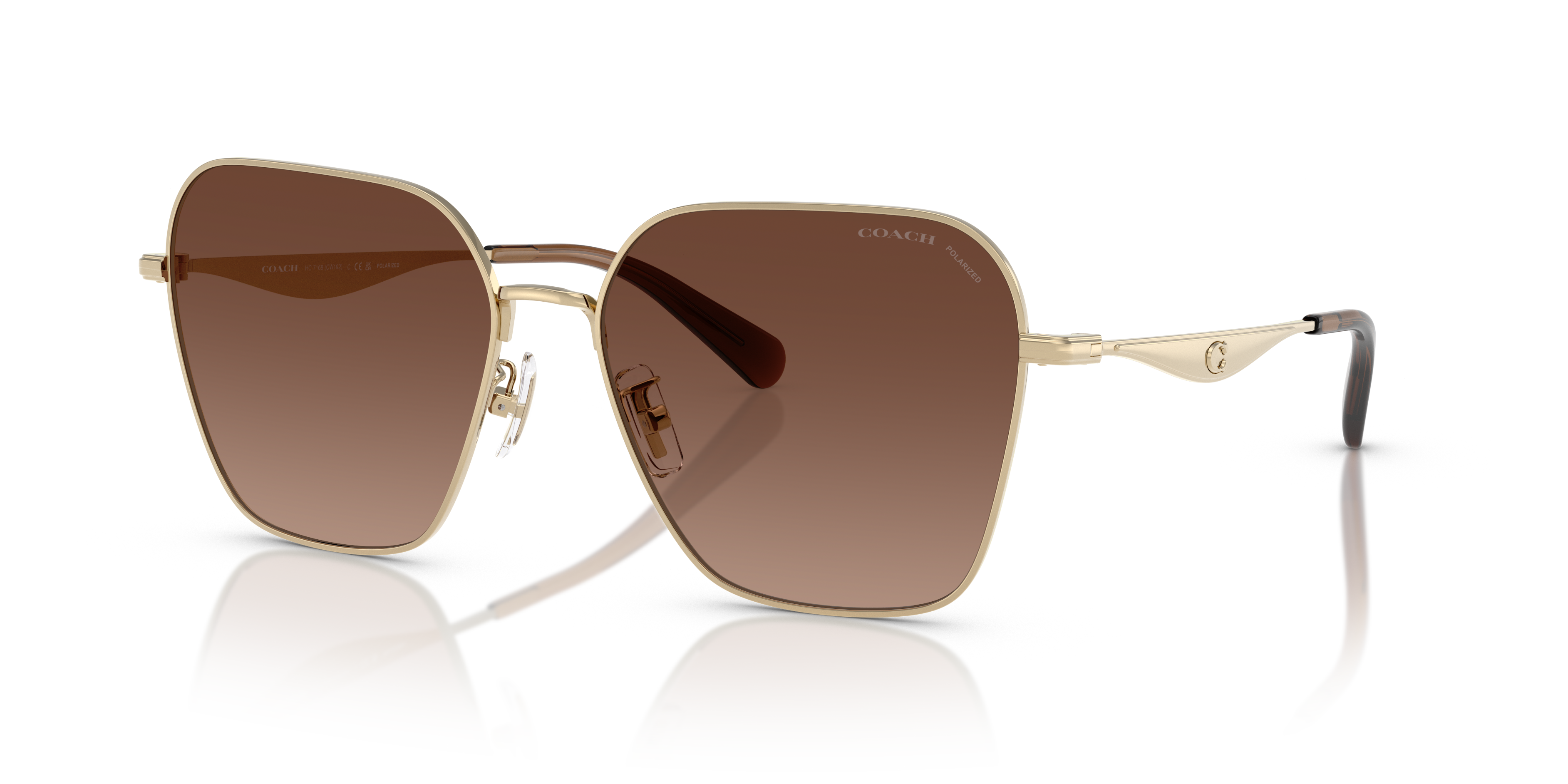 【COACH】Women's Sunglasses, CW189 HC7168 Coach HC7168 CW189 XL (58 - 16) with Grey lenses and Gold